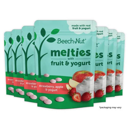 Beech-Nut Melties Baby & Toddler Snack Melts, Strawberry Apple Yogurt, 1 oz (7 Pack)