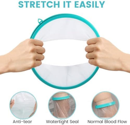 Cast Covers for Shower Leg, Waterproof Cast Cover for Showering/Swimming, Cast Protector for Shower Leg Adult, Water Proof Shower Boots for Foot after Surgery, Knee, Ankle, Boot (Diameter-7.9")
