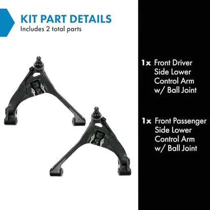 TRQ Front Lower Control Arm with Ball Joint Set Compatible with 2000-2004 Dodge Dakota 2000-2003 Durango