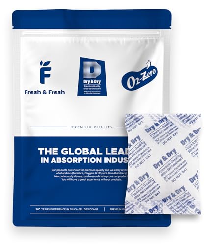 Dry & Dry 50 Gram [20 Packets] Silica Gel Packets Desiccants, Silica Packets - Rechargeable Silica Gel Packs, Desiccants Packets, Silica Gel