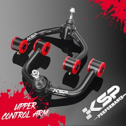 KSP 1-4" Upper Control Arms Kit for Je/ep Grand Cherokee WK 2005-2010, Adjustable Front Lift Control Arm Compatible With Commander XK, Aftermarket UCA with Greasable Ball Joint Replace for Factory Arm