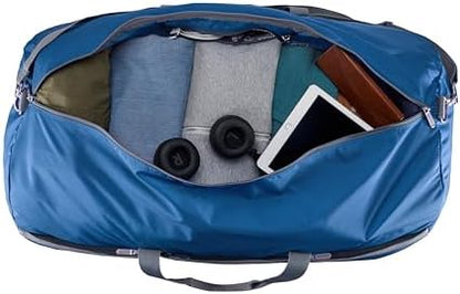 Amazon Basics 32" Extra Large Foldable Duffle Bag for Travel & Storage, with Exterior/Interior Zippered Pockets, Lightweight/Durable Nylon Material, 50-LBS Capacity, 9254 Cubic Inch (150L), Navy Blue