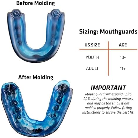 Shock Doctor Mouth Guard Sports, Hockey, Lacrosse, Baseball, Wrestling Moutguard, Gel Max Heavy Duty Protection & Custom Fit, Football Mouth Guard with Strap, Adult & Youth Mouthguard