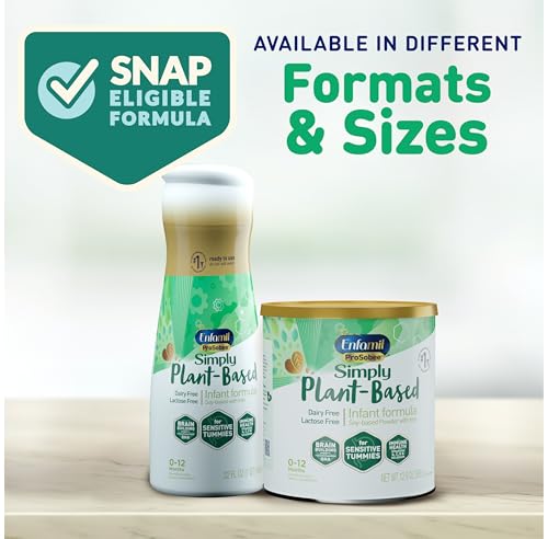 Enfamil Prosobee Plant based Baby Formula, for Sensitive Tummies, Soy-based Plant Sourced Protein, Vitamins for Immune Support, Lactose-free, Milk free, Gluten free, 20.9 Oz Can, 4 Count