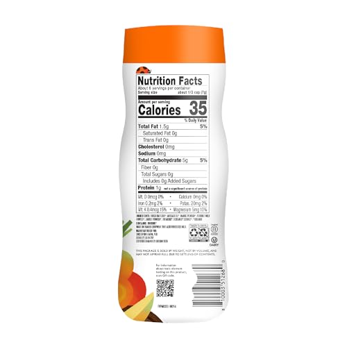 Once Upon A Farm Mango, Coconut & Carrot Puffed Sorghum Snack, Fruit & Veggie Puffs, Non GMO, 1.5 Ounces (Pack Of 6)