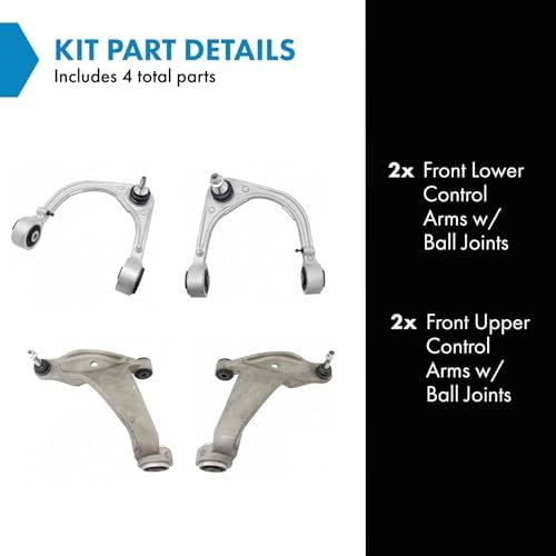 TRQ Front Control Arm with Ball Joint Set Compatible with 2008-2014 Cadillac CTS