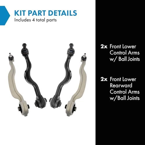 TRQ Front Lower Control Arm with Ball Joint Set Compatible with 2007-2008 Mercedes-Benz CL550 2007-2014 CL600 2008-2014 CL63 AMG CL65 AMG 2007-2009 S550 2007-2013 S600 2008-2013 S63 AMG S65 AMG