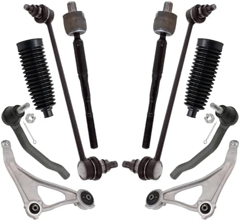 TRQ Front Steering & Suspension Kit Control Arm with Ball Joint Steering Rack & Pinion Bellow Sway Bar Stabilizer Link Tie Rod Compatible with 2015-2018 Nissan Altima 2016-2023 Maxima