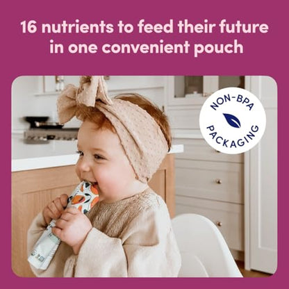 Cerebelly Organic Baby Food Pouches – Organic Veggie Purees for Toddlers | No Added Sugar, Fiber, Non-GMO | Blended Toddler Food | 4oz BPA-Free Baby Food | Beet Carrot Blueberry | 12 Count