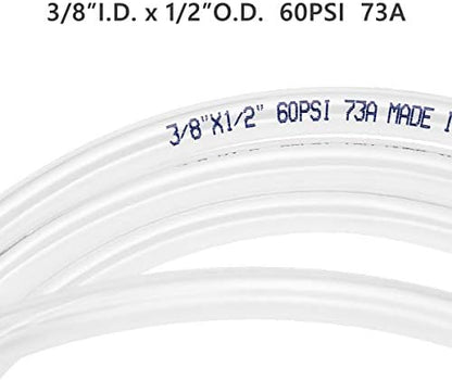 Eastrans Clear Vinyl Tubing Flexible PVC Tubing, Hybrid PVC Hose, Lightweight Plastic Tube, by 3/8 Inch ID, 25-Feet Length