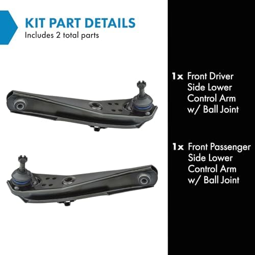TRQ Front Lower Control Arm with Ball Joint Set Compatible with 1963-1965 Ford Falcon 1965-1966 Mustang 1960 Ranch Wagon 1961-1965 Ranchero 1963-1964 Sprint Mercury Comet 1965 Cyclone