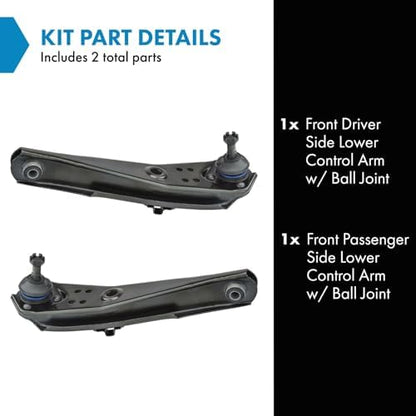 TRQ Front Lower Control Arm with Ball Joint Set Compatible with 1963-1965 Ford Falcon 1965-1966 Mustang 1960 Ranch Wagon 1961-1965 Ranchero 1963-1964 Sprint Mercury Comet 1965 Cyclone