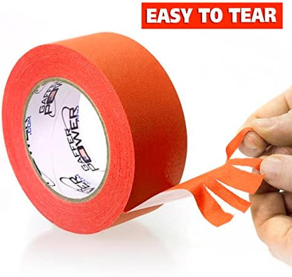 Real Professional Grade Gaffer Tape | US Made | Bright Vibrant Orange Fluorescent | Highly Visible | Durable & Versatile | Weather Resistant | Markings & Labeling | Better Than Orange Duct Tape