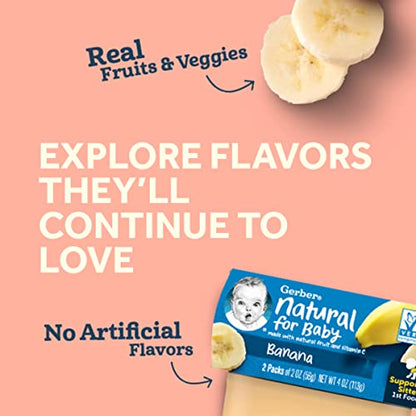 Gerber 2nd Foods Pear Pineapple, 4 oz Tubs, 2 Count (Pack of 8)