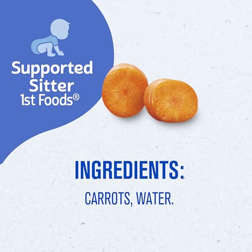 Gerber 1st Foods Baby Food, Carrot Puree, Natural & Non-GMO, 2 Oz - 2 Count (Pack of 8)
