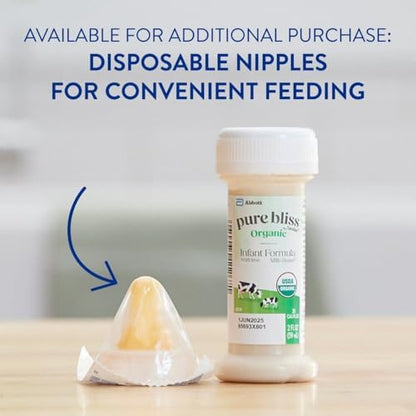 Pure Bliss by Similac Organic Infant Formula, Easy to Digest, USDA-Certified Organic, Ready to Feed, 2-fl-oz Bottle, Pack of 48