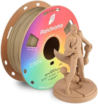 Polymaker Panchroma Matte PLA Filament, Matte Pastel Peanut 1.75mm 1kg 3D Printing Filament, Formerly Polyterra Matte 3D Printer PLA Filament, Fit Most FDM 3D Printers, 1kg Spool (2.2lbs)