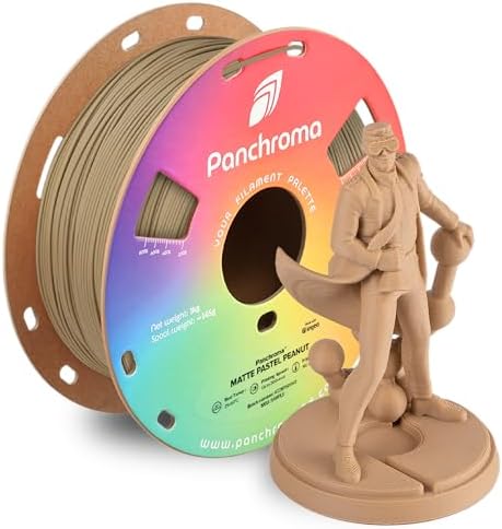 Polymaker Panchroma Matte PLA Filament, Matte Pastel Peanut 1.75mm 1kg 3D Printing Filament, Formerly Polyterra Matte 3D Printer PLA Filament, Fit Most FDM 3D Printers, 1kg Spool (2.2lbs)