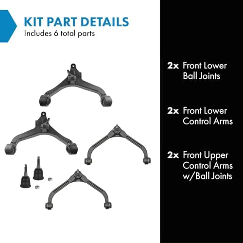 TRQ Front Control Arm with Ball Joint Set Compatible with 2005-2007 Jeep Liberty