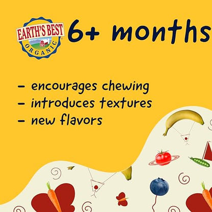 Earth's Best Organic Baby Food Pouches, Stage 2 Wholesome Breakfast Puree for Babies 6 Months and Older, Organic Apple Raisin Oat Puree, 3.5 oz Resealable Pouch (Pack of 12) (Packaging May Vary)