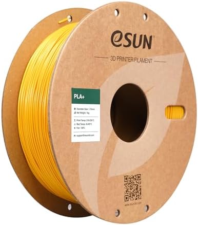 eSUN PLA+ Filament 1.75mm, 3D Printer Filament PLA Plus, Dimensional Accuracy +/- 0.03mm, 1KG Spool (2.2 LBS) 3D Printing Filament for 3D Printers, Yellow