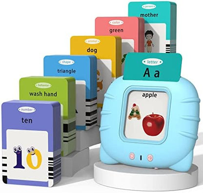Talking Cards for Toddlers, Speech Therapy Toys Autism Toys, ABC 123 Sight Words Etc, Educational Learning Interactive Toys with Giftable Package (510-blue (New ABC+123+ 3 Songs))