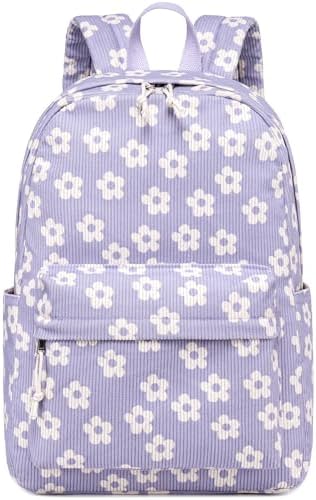 School Backpack for Teen Girls Bookbags Elementary High School Corduroy Laptop Bags Women Travel Daypacks