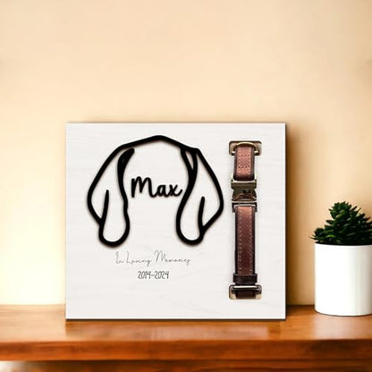 Personalized Pet Collar Frame Remembrance Sympathy Dog or Cat Keepsake Pet Picture Frame Memorial - Dog Memorial Frame Loss of Dog Gifts In Loving Memories Pet Lover MP45