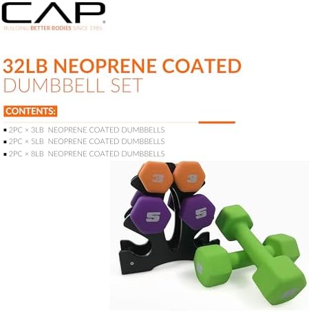 CAP Barbell Neoprene Dumbbell Weights Pairs & Sets | Multiple Colors