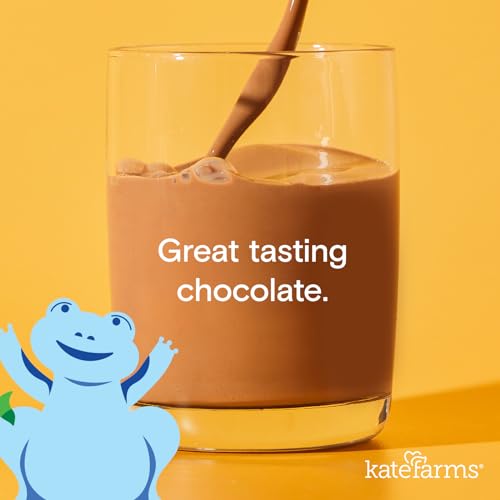 KATE FARMS Organic Pediatric 1.2 High Calorie Chocolate Nutrition Shake, 12g Protein, 27 Vitamins and Minerals, Meal Replacement, 8.45 oz (12 pack)
