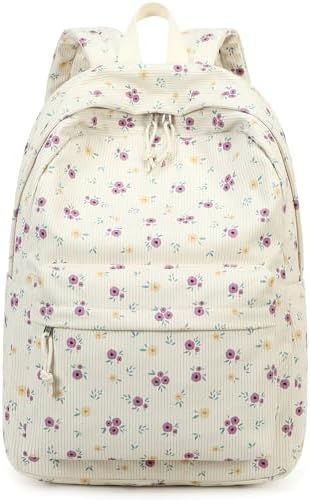 School Backpack for Teen Girls Bookbags Elementary High School Corduroy Laptop Bags Women Travel Daypacks