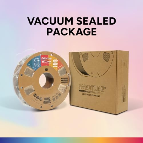 OVERTURE Matte PLA 3D Printer Filament 1.75mm, Matt Surface & Low Warping Filament 1kg Spool (2.2 lbs), Accuracy +/- 0.02 mm, Fit Most FDM Printers (Matte Light Brown)