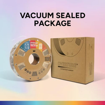 OVERTURE Matte PLA 3D Printer Filament 1.75mm, Matt Surface & Low Warping Filament 1kg Spool (2.2 lbs), Accuracy +/- 0.02 mm, Fit Most FDM Printers (Matte Light Brown)