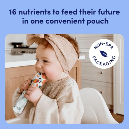 Cerebelly Baby Food Pouches – Organic Dairy Free Smoothies for Toddlers | No Added Sugar, Fiber, Non-GMO | Baby Smoothie Pouches | 4 Ounce BPA-Free Pouch | Purple Carrot Blueberry Smoothie | 12 Count