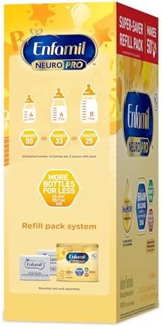 Enfamil NeuroPro Baby Formula, MFGM* 5-Year Benefit, Expert-Recommended Brain-Building Omega-3 DHA, Exclusive Immune Supporting HuMO6 Blend, Infant Formula Powder, Baby Milk, 31.4 Oz, Pack of 4