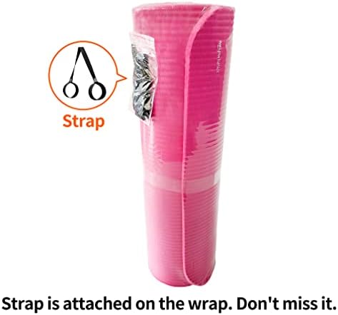 Amazon Basics 1/2 Inch Extra Thick Exercise Yoga Mat with Carrying Strap, Cushioned Support, for Fitness and Gym Workouts