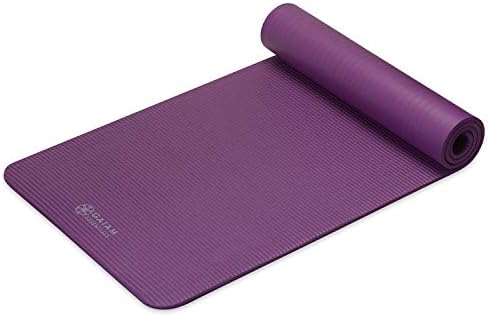 Gaiam Essentials Thick Yoga Mat Fitness & Exercise Mat with Easy-Cinch Carrier Strap,72"L X 24"W X 2/5 Thick, 10mm
