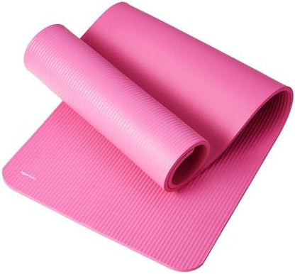 Amazon Basics 1/2 Inch Extra Thick Exercise Yoga Mat with Carrying Strap, Cushioned Support, for Fitness and Gym Workouts