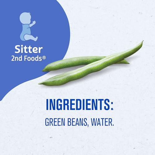 Gerber 2nd Food Baby Food Green Bean Puree, Natural & Non-GMO, 8 Ounce, 2 Count (Pack of 8)
