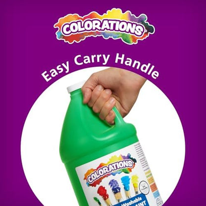 Colorations Paraben-Free Washable Tempera Paint for Kids - 1 Gallon Value Size. Vibrant White. Non-Toxic and Made in The USA