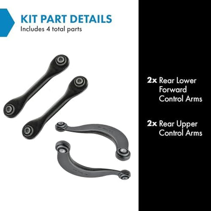 TRQ Rear Control Arm Set Compatible with 2014-2018 Ford C-Max 2000-2018 Focus 2004-2013 Mazda 3 2006-2014 5 2008-2013 Volvo C30 2006-2013 C70 2004-2011 S40 2005-2011 V50 MA5512100