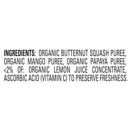 Happy Baby Organics Stage 2 Baby Food Pouches with One Full Serving of Veggies, Nutritious Snack, Clearly Crafted Fruit & Veggie Puree, Squash, Mango, & Papaya, 4 Ounces