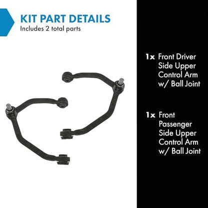 TRQ Front Upper Control Arm with Ball Joint Set Compatible with 1989-1997 Ford Thunderbird Mercury Cougar
