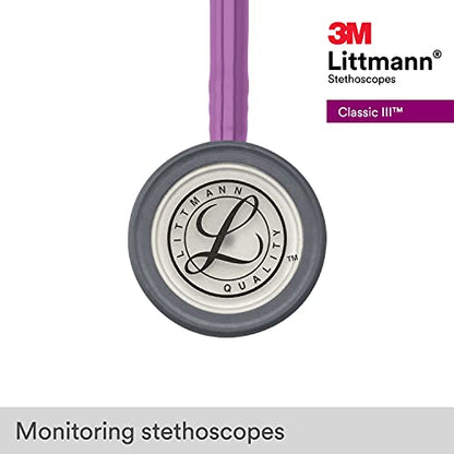 3M Littmann Classic III Monitoring Stethoscope, 5832, More Than 2X as Loud, Weighs Less, Stainless Steel Chestpiece, 27" Lavender Tube