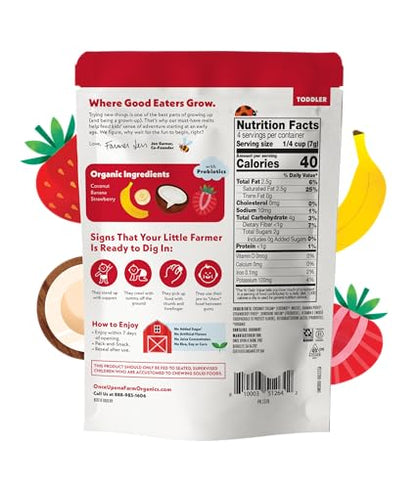 Once Upon A Farm Strawberry Banana Coconut Melts with Probiotics, Organic, Dairy Free, 1 Ounces (Pack Of 8)