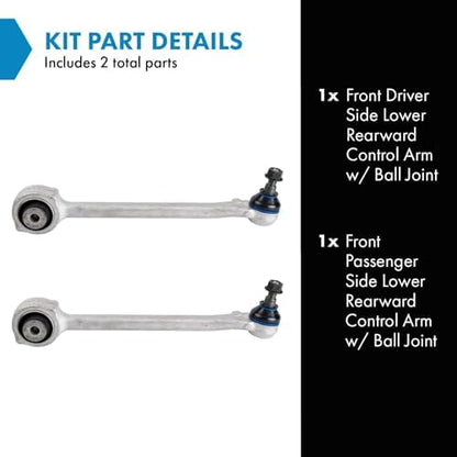 TRQ Front Lower Control Arm with Ball Joint Set Compatible with 2013-2015 Mercedes-Benz GLK250 2010-2015 GLK350