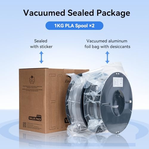 Creality PLA Filament 1.75mm PLA 3D Printer Filament, 2kg Cardboard Spool (4.4lbs), Dimensional Accuracy +/- 0.02mm, Fit Most FDM Printer (Blue & Blue 2-Pack)