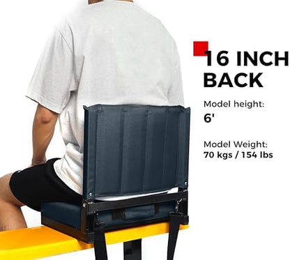 SPORT BEATS Stadium Seats with Back Support Bleacher Chairs with Back and Cushion Thick Padded Bleacher Seats Includes Shoulder Strap