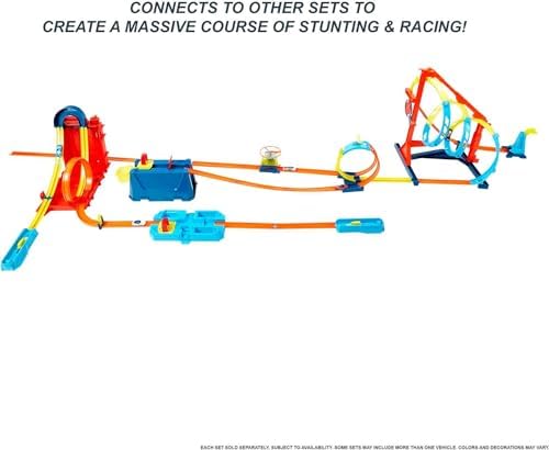 Hot Wheels Toy Car Set, Track Builder Unlimited Playset Fuel Can Stunt Box, 14 Component Parts & 1:64 Scale Vehicle