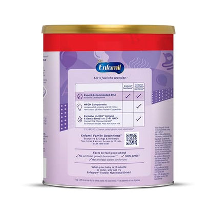 Enfamil NeuroPro Gentlease Baby Formula, Brain Building DHA, HuMO6 Immune Blend, Designed to Reduce Fussiness, Crying, Gas & Spit-up in 24 Hrs, Prebiotics to Promote Softer Stools, Baby Milk, 27.4 Oz